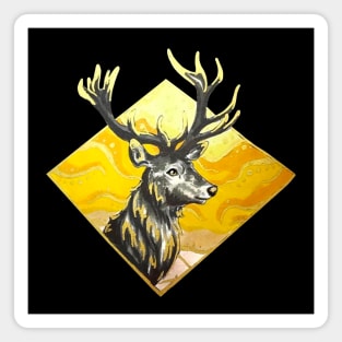 Golden Stag Head Magnet